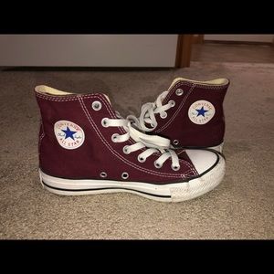 Burgundy Converse High Tops
